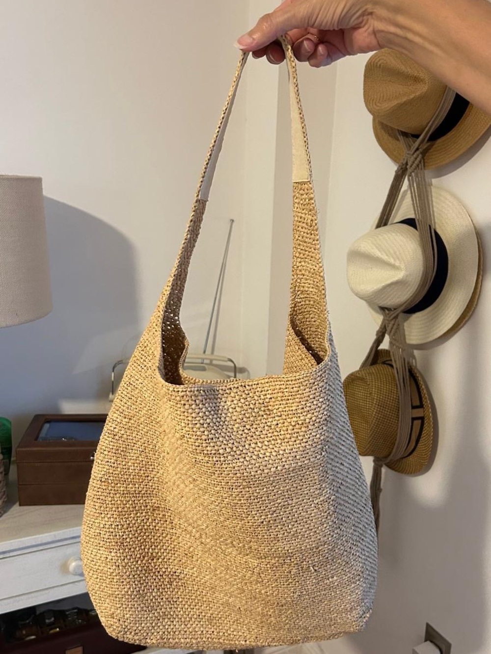 Koret Natural Straw Woven Shoulder Bag - Beige